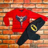 Mikro Betmen Baskılı Pijama Takımı - 3 - 4 Yaş - Kırmızı