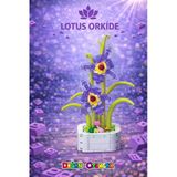 Mikro Blok Kristal Lotus Orkide Çiçek Lego - Lego Setleri Mini Lego - Çiçek Lego - Blossom Çiçek Lego Vitrin