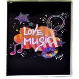 Mikro Bloknot Çizgili - NT-206 -Love Music- Siyah - A7 - Karışık-Çok Renkli