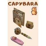 Mikro Cappybara Not Defteri Versatil Kalem - Açık Kahve