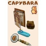 Mikro Cappybara Not Defteri Versatil Kalem - Koyu Kahve