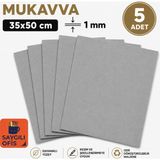 Mikro Gri Mukavva 35X50 Sert Karton Sert Mukavva 1 mm 5 Adet