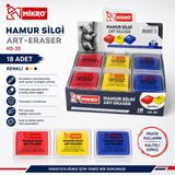 Mikro Hamur Silgi Pl Kutu Hs-20 18 Li Paket Çok Renkli