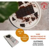 Mikro Herküller Kuvertür Artizan Vegan Glutensiz Şekersiz %70 Bitter Belçika Çikolatası 3'lü Paketi (100GRX3) - 1 Adet