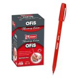 Mikro Kırmız Ofis Tipi Tükenmez Kalem 50 Adet Ball Pointpen Kırmızı