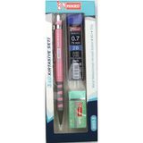 Mikro Kırtasiye Okul Seti Versatil 3 Lü 0,7 ( Kalem+Silgi+Uç) MK-3003-3 - Pembe