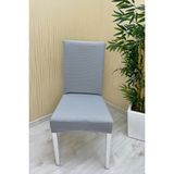 Mikro Kumaş Lastikli Kaymaz Esnek Sandalye Koruyucu Örtü - Açık Gri - Dört Adet - 40 x 40 cm