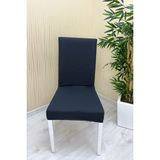 Mikro Kumaş Lastikli Kaymaz Esnek Sandalye Koruyucu Örtü - Antrasit - Dört Adet - 40 x 40 cm