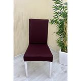 Mikro Kumaş Lastikli Kaymaz Esnek Sandalye Koruyucu Örtü - Bordo - Dört Adet - 40 x 40 cm