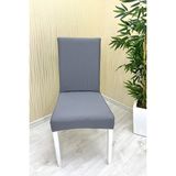 Mikro Kumaş Lastikli Kaymaz Esnek Sandalye Koruyucu Örtü - Koyu Gri - Üç Adet - 40 x 40 cm