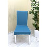 Mikro Kumaş Lastikli Kaymaz Esnek Sandalye Koruyucu Örtü - Mavi - Bir Adet - 40 x 40 cm