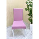 Mikro Kumaş Lastikli Kaymaz Esnek Sandalye Koruyucu Örtü - Pudra - Üç Adet - 40 x 40 cm