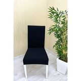Mikro Kumaş Lastikli Kaymaz Esnek Sandalye Koruyucu Örtü - Siyah - Üç Adet - 40 x 40 cm