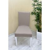 Mikro Kumaş Lastikli Kaymaz Esnek Sandalye Koruyucu Örtü - Vizon - Üç Adet - 40 x 40 cm