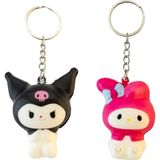 Mikro Kuromi My Melody Squishy Anahtarlık 2'li Set - Siyah Mat - boy:6,5 en:5cm
