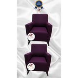 Mikro Lastikli Kaymaz Elastik Koruyucu Giydirme Koltuk Örtüsü - Fuşya - 1+1 (2 Parça Set) - 10 x 10 cm