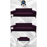 Mikro Lastikli Kaymaz Elastik Koruyucu Giydirme Koltuk Örtüsü - Fuşya - 3+3+2 (3 Parça Set) - 10 x 10 cm