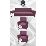 Mikro Lastikli Kaymaz Elastik Koruyucu Giydirme Koltuk Örtüsü - Gülkurusu - 3+1+1 (3 Parça Set) - 10 x 10 cm - Gül Kurusu