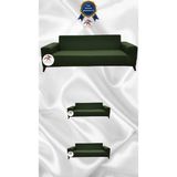 Mikro Lastikli Kaymaz Elastik Koruyucu Giydirme Koltuk Örtüsü - Haki Yeşili - 3+2+2 (3 Parça Set) - 10 x 10 cm