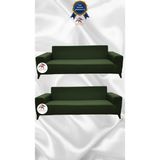 Mikro Lastikli Kaymaz Elastik Koruyucu Giydirme Koltuk Örtüsü - Haki Yeşili - 3+3 (2 Parça Set) - 10 x 10 cm