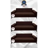 Mikro Lastikli Kaymaz Elastik Koruyucu Giydirme Koltuk Örtüsü - Kahverengi - 3+3+3 (3 Parça Set) - 10 x 10 cm