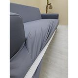 Mikro Lastikli Kaymaz Elastik Koruyucu Giydirme Koltuk Örtüsü - Koyu Gri - 3+3+3 (3 Parça Set) - 10 x 10 cm