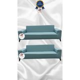 Mikro Lastikli Kaymaz Elastik Koruyucu Giydirme Koltuk Örtüsü - Mint - 3+3 (2 Parça Set) - 10 x 10 cm - Mint Yeşili