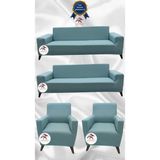 Mikro Lastikli Kaymaz Elastik Koruyucu Giydirme Koltuk Örtüsü - Mint - 3+3+1+1 (4 Parça Set) - 10 x 10 cm - Mint Yeşili