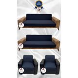Mikro Lastikli Kaymaz Elastik Koruyucu Kolsuz Koltuk Örtüsü - Antrasit - 3+3+1+1 (4 Parça Set) - 10 x 10 cm