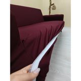 Mikro Lastikli Kaymaz Elastik Koruyucu Kolsuz Koltuk Örtüsü - Bordo - 3+1+1 (3 Parça Set) - 10 x 10 cm