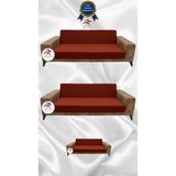 Mikro Lastikli Kaymaz Elastik Koruyucu Kolsuz Koltuk Örtüsü - Kiremit - 3+3+2 (3 Parça Set) - 10 x 10 cm
