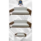 Mikro Lastikli Kaymaz Elastik Koruyucu Kolsuz Koltuk Örtüsü - Krem - 3+3+2 (3 Parça Set) - 10 x 10 cm