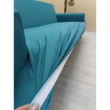Mikro Lastikli Kaymaz Elastik Koruyucu Kolsuz Koltuk Örtüsü - Mavi - 3+2+2 (3 Parça Set) - 10 x 10 cm