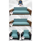 Mikro Lastikli Kaymaz Elastik Koruyucu Kolsuz Koltuk Örtüsü - Mint - 3+3+1+1 (4 Parça Set) - 10 x 10 cm - Mint Yeşili