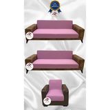 Mikro Lastikli Kaymaz Elastik Koruyucu Kolsuz Koltuk Örtüsü - Pudra - 3+3+1 (3 Parça Set) - 10 x 10 cm