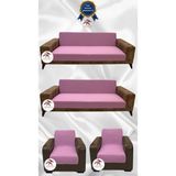 Mikro Lastikli Kaymaz Elastik Koruyucu Kolsuz Koltuk Örtüsü - Pudra - 3+3+1+1 (4 Parça Set) - 10 x 10 cm