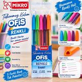 Mikro M-40R Ofis Renkli Tükenmez Kalem Seti 5’li – 1.0 mm Uç