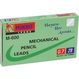 Mikro M-600 60 mm 0.7 mm Kurşun Kalem Ucu 48 Adet Yeşil Renkli Kalem Uçları