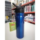 Mikro Mavi Renkli 500 ml 1 Adet Çelik Matara - Beyaz - Kırmızı