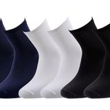 Mikro Modal 6'lı Set Kadın Çorap, Siyah & Beyaz & Lacivert, Mikro Lenzing Modal,%100 Doğal, Uluslararası Confiance Textile Oeko-Tex Standard 100 etiketine sahiptir, Günlük Kıyafetlere ve Modaya Uygun