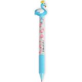 Mikro MP-520 Mavi Beyaz 0,7 mm Flamingo Başlıklı Yandan Basmalı Versatil Kalem