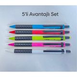 Mikro MP404 Karışık Renk 0.5 Uçlu Silgili Versatil Kurşun Kalem 5 Li Set - Çok Renkli - 14,5cm