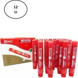 Mikro Mr-6019 Kartuşlu Beyaz Tahta Kalemi Kırmızı 12'li