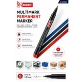 Mikro Multimark Permanent Marker S Uç 1.0 mm Siyah | Kalıcı Marker Kalem | Cam, Metal, Plastik ve CD Kalemi