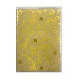 Mikro NT-216 Gold Çizgili Küçük Boy Nota Desenli Not Defteri
