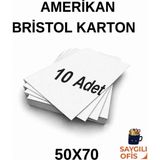 Mikro Saygılıofis Amerikan Bristol Karton 50X70 cm 10 Adet 220 gr Bir Tarafı Parlak Bir Tarafı Mat - 50*70 ( 10 ADET )