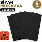 Mikro Saygılıofis Siyah Renkli Mukavva 35X50 5 Adet Renkli Mukavva 5 Adet