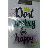 Mikro Sekreterlik St-20 Dont Werry Be Happy Desenli Sekreterlik+Lizi A5 Renkli Çizgili Defter