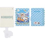 Mikro Space Route Astronot Figürlü Sevimli Mini Spiralli Not Defteri - Çizgili Cep Boy (4 Farklı Tasarım Seçeneği) - Süzülen Astronot