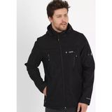 Mikro Taktikal Tactikal Softjel Içipolar Sıvı ve Rüzgar Geçirmez Outdoor Kışlık Mont Kapüşon Fermuarlı - 2XL - Siyah